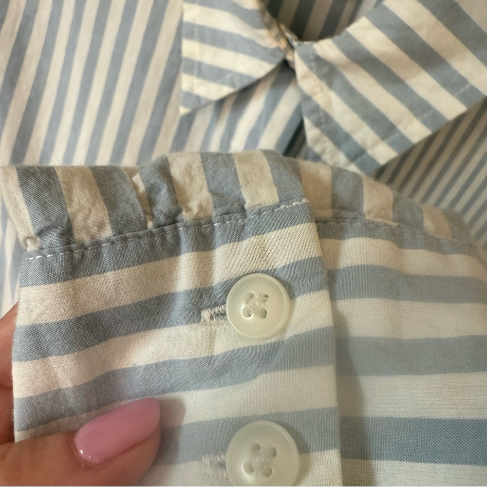 Pistola Striped Button-Down in Sky Blue — Size Small - Picture 8 of 12